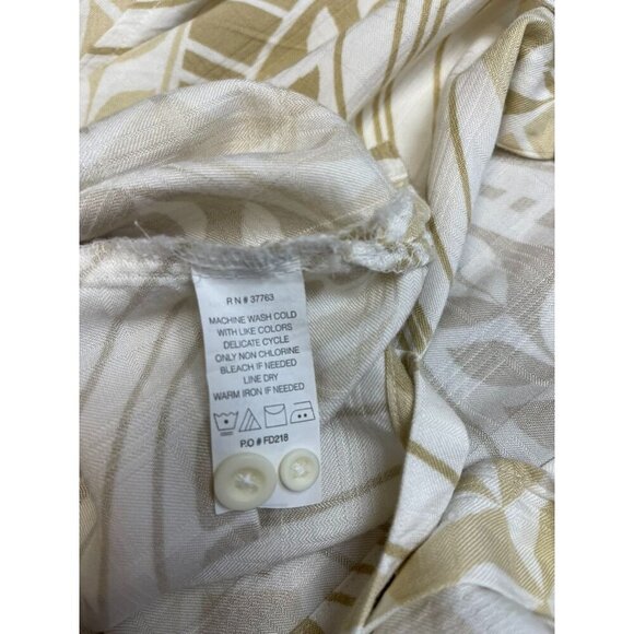 Cubavera Men's Beige Tropical Button-Down Shirt Short Sleeve Lightweight Large - Picture 5 of 6